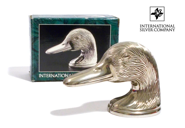Apribottiglie Levatappi Testa D'anatra Duck Bottle Opener Metallo Silver Plated
