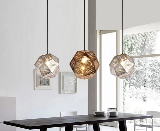 Y.C Modern Dixon Etch SHADE BRASS ceiling light Restaurant Pendant lamp 25/32/48