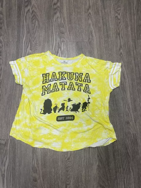 Disney Lion King womens t-shirt Hakuna Matata yellow size XXL 100% cotton