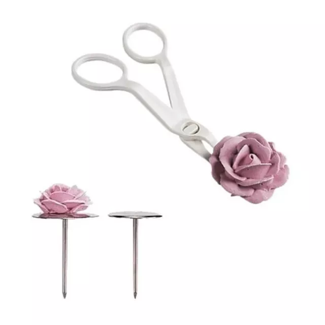 1Set Piping Flower Scissors+Nail Icing Bake Cake Decorating Cupcake Pastry WF*7H