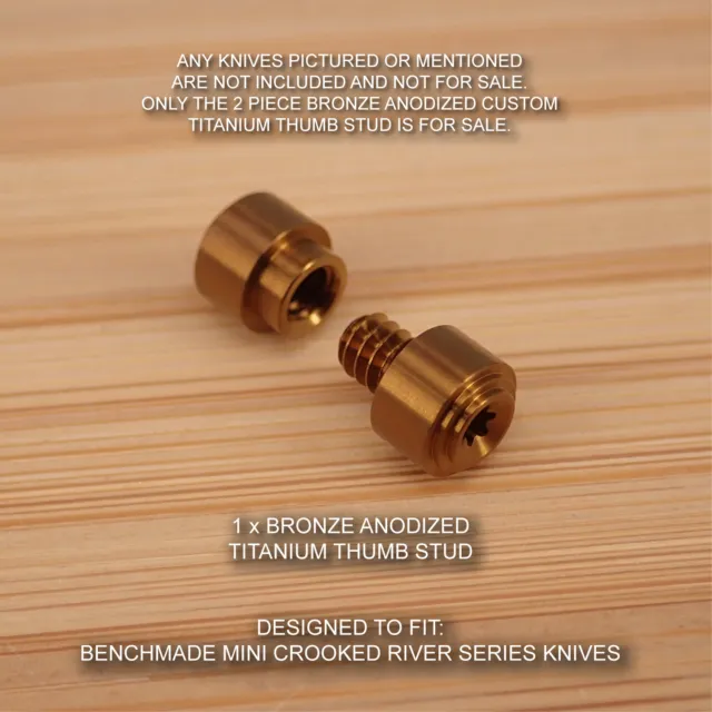 Benchmade Mini Crooked River 15085-2 Custom Titanium Thumb Stud Set - BRONZE