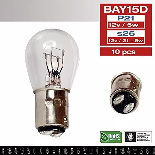 Sumex - 10 Ampoules De Stop 12V 21W/5W 2 Plots Bay15D 3