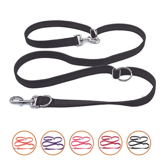 Looxmeer® Hundeleine Doppelleine Verstellbar Führleine Trainingsleine Nylon, 2m