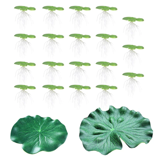 Acuario Decoración de follaje artificial Hojas flotantes artificiales Hojas acuáticas para