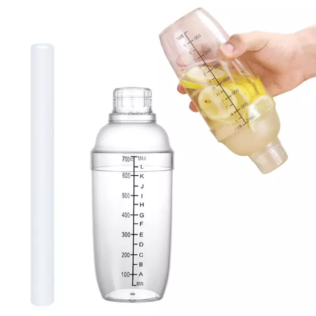Cocktail Shaker 700ml Barware Ice Tea Mixer Bottle for Gifts Traveling Party