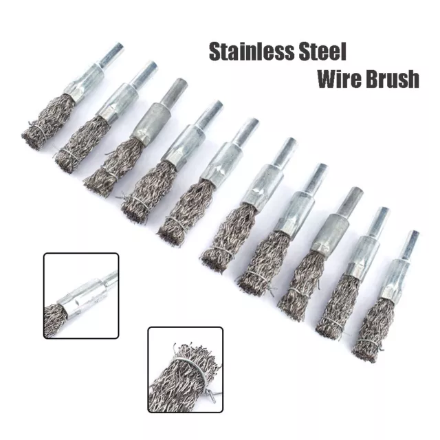 3Pcs 8inch Wire Brush Stainless Steel Metal Brass Cleaning Rust Remover  Cleaning