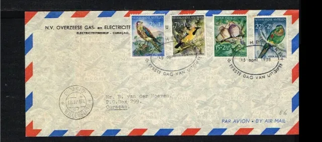 [SG034] - 1958 - Netherlands Antilles FDC E6_21M - Fauna & Animals - Birds
