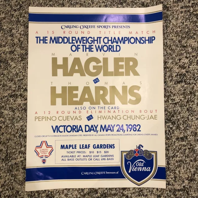 Rare 1982 Hagler vs. Hearns Boxing Match Old Vienna Beer Retail Display Poster