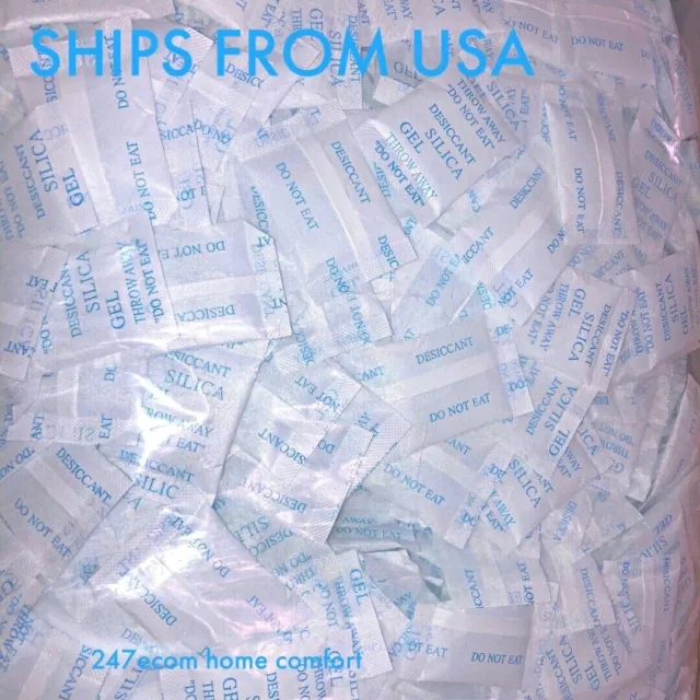 60 Packets 5g Silica Gel Desiccant Pack Moisture Absorber Reusable &  food grade