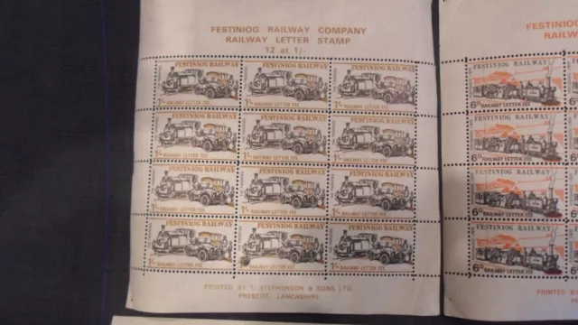 6 X Festiniog Railway Railway Letter Stamps  Unmounted Mint  Sheetlet -  Lot 2 2