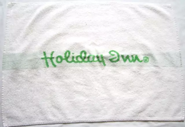 Vintage HOLIDAY INN Motel Hotel Bath Towel Mat Cotton Green Letters ima Innkare