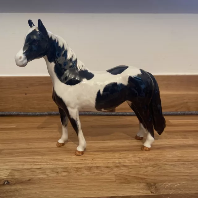 Beswick Horse Pinto Pony Piebald 1972-89 Black & White Gloss Glaze 16.5 cm