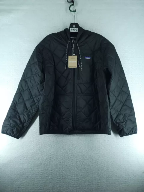 PATAGONIA WOMEN'S DIAMOND Quilted Bomber Hoody Jacket Black Size Large ...