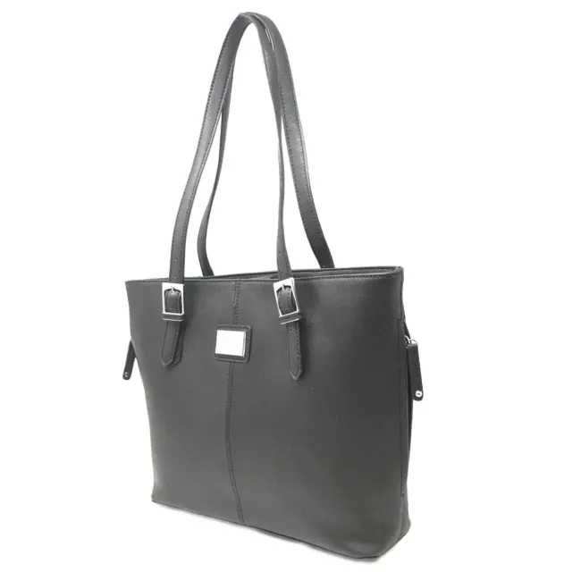 Tignanello A252608 Black Saffiano Leather Clean & Classic Tote Bag 3