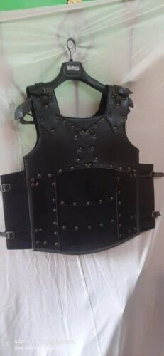 Medieval Leather LARP Jacket Long Viking Body Armor leather Cuirass Reenactment
