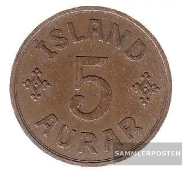 Iceland km-number. : 7 1931 very fine Bronze very fine 1931 5 Aurar Gekröntes Mo