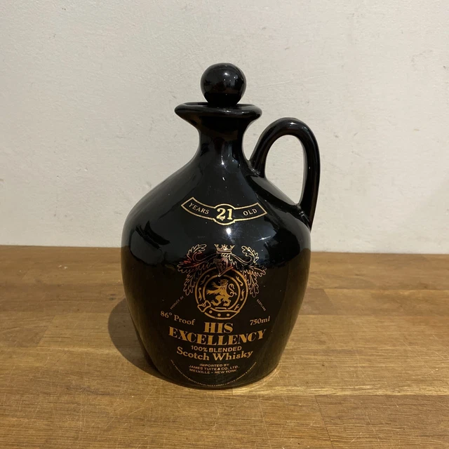 Vintage His Excellency Scotch Whisky Ceramic Bottle