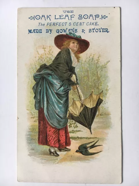 Victorian Trade Card Oak Leaf Soap The Perfect 5 Cent Cake Gowans & Stover