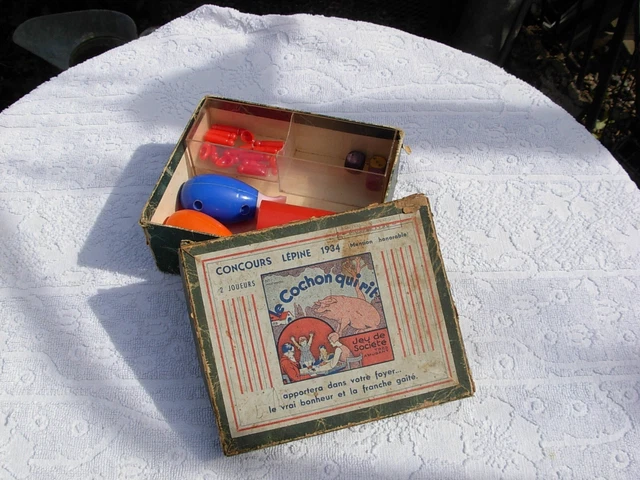 Ancien jeu de société Le Cochon qui rit - Label Emmaüs