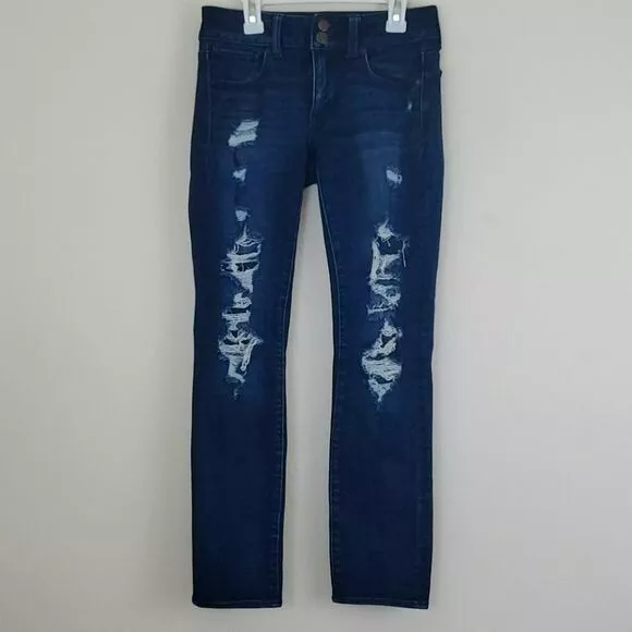 American Eagle Outfitters Distressed Blue Jeans Long 2