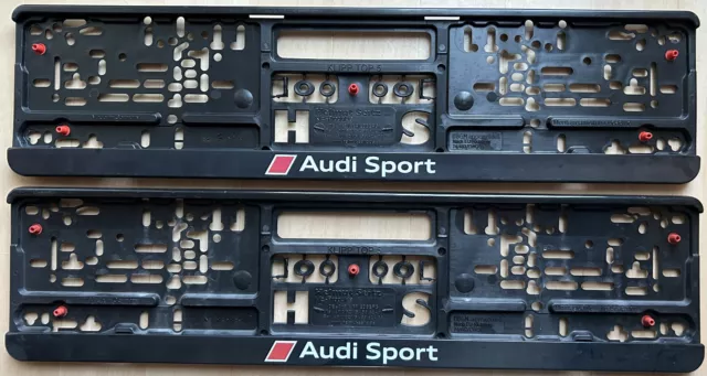 Original 2 Audi Sport Kennzeichenhalter Verstärker Nummernschildhalter Gebraucht