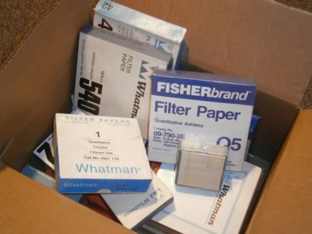 Lot of 14  New & Partial Boxes Filter Paper Whatman Fisher Laboratory Lab
