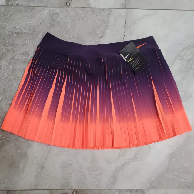 RARE NWT Nike Court Premier Victory Skirt Skort Purple Mango M Pleated PLEAT