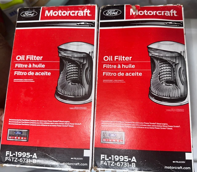 FL1995A Ford Super Duty 7.3L Diesel Turbo OEM Motorcraft OIL FILTER - 2 Pack