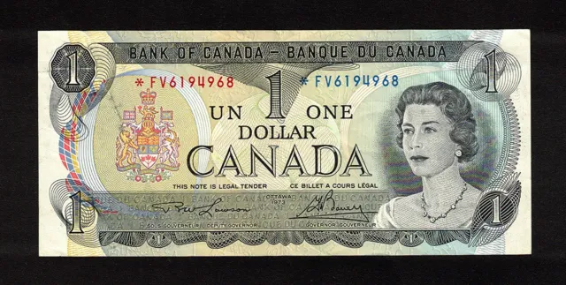 1973 *FV $1.00 BC-46aA VF ** Scarce ASTERISK REPLACEMENT NOTE QEII Canada Dollar