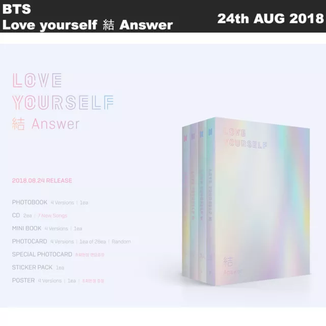 BTS LOVE YOURSELF 結 Answer Album 4SET Free Standard shipping with tracking num