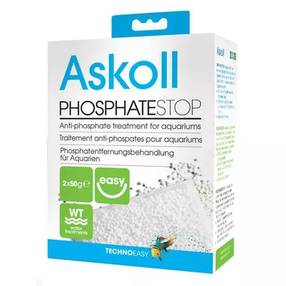 Askoll Phosphate Stop Rimozione Fosfati Acquario Dolce e Marino 2 X 50 gr