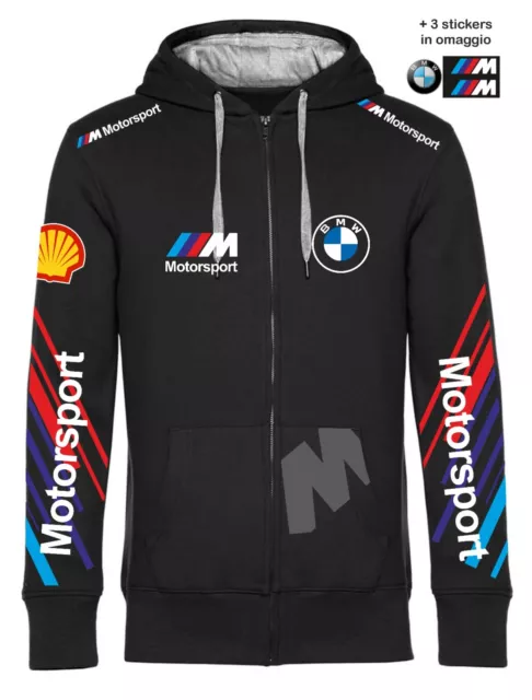 Felpa BMW zip + Capp BMW MOTOSPORT team replica CORSE RALLY  2  +STIKERS OMAGGIO