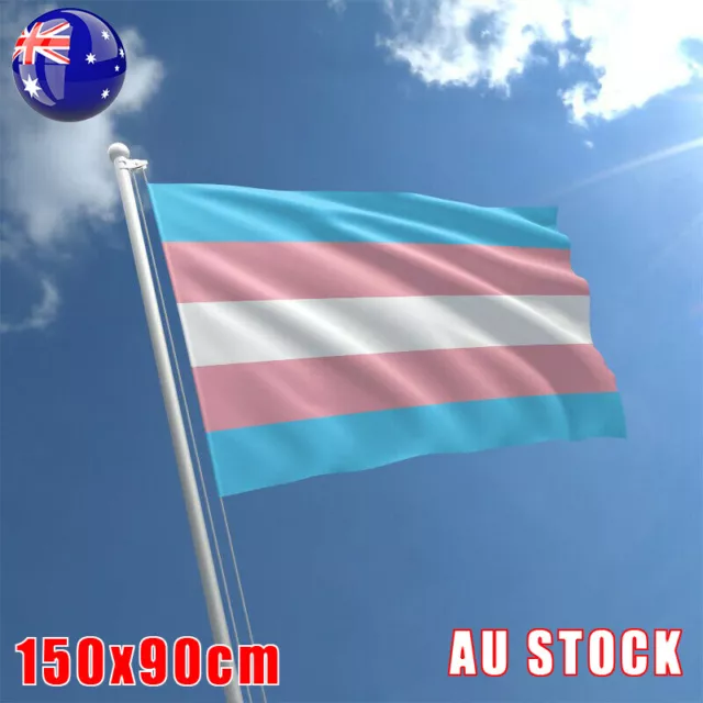 Transgender LARGE Flag 90x150 cm Trans Pride LGBT Lesbian Gay rainbow Mardi Gras