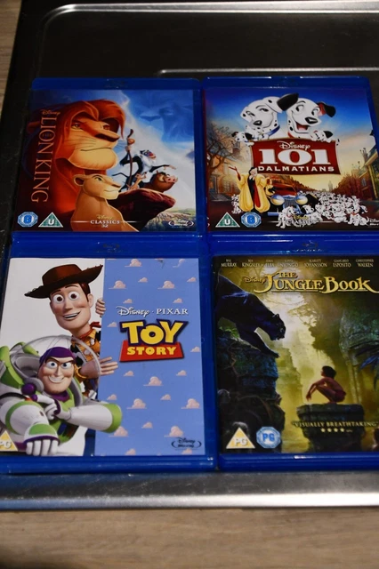Lot 4 DVD Blu Ray Disney versions anglaise, arabe, espagnole, italienne et portu