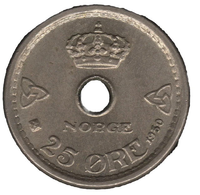 1950 Norway 25 Ore Coin