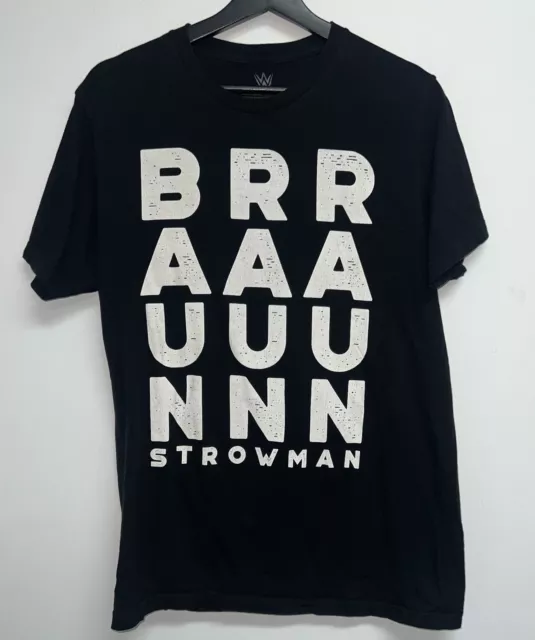 Camisa WWE Braun Strowman Adulto Mediana Negra Mangas Cortas Cuello Redondo Lucha libre Hombres