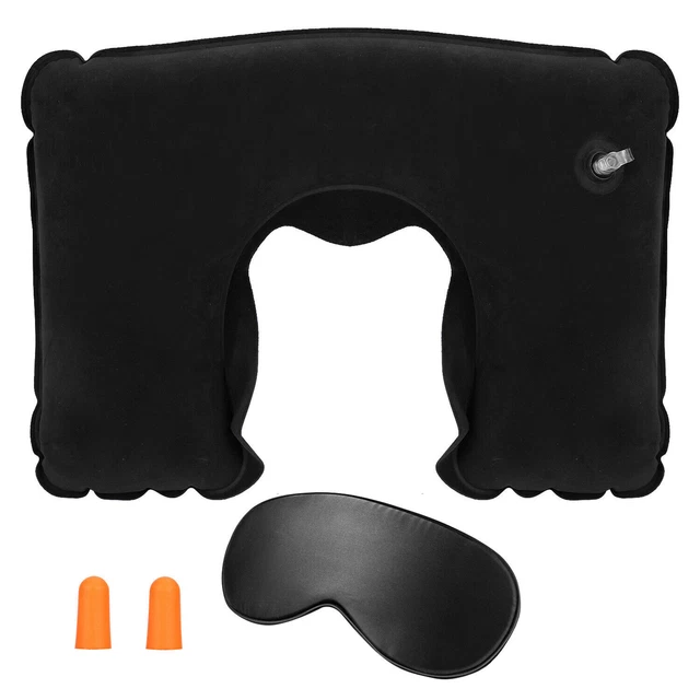Travel Office Neck Support U Shaped Portable Inflatable Pillow Head Rest Cushion 7
