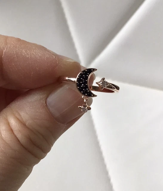 BAGUE SWAROVSKI SYMBOLIC Lune Noire,rose Dorée EUR 43,00 PicClick FR