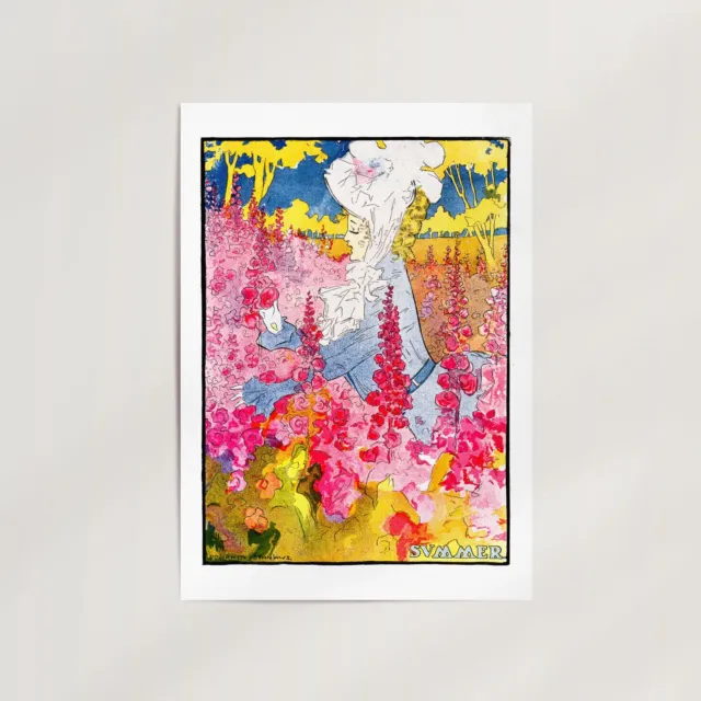 Summer by Penryn Stanlaws (1907) Premium Wall Art Poster Print - Botanical Art