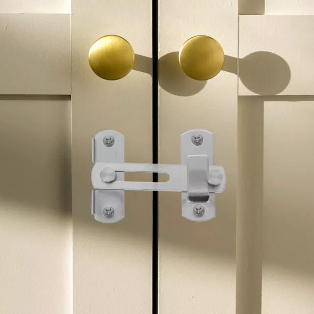 3 Sets Stainless Steel Flip Lock Cabinet Door Knobs Safety Locks