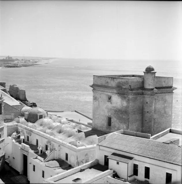 ESPAGNE c. 1951 - La Cathédrale Vieja Cadix  La Baie - Négatif 6 x 6 - Esp 29