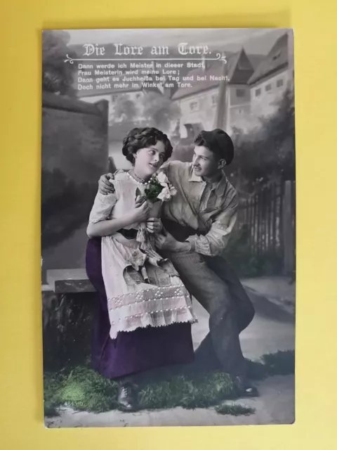 SUPERB FANCY CPA GERMAN LOVERS COUPLE See Stamp The RIGHT WAY