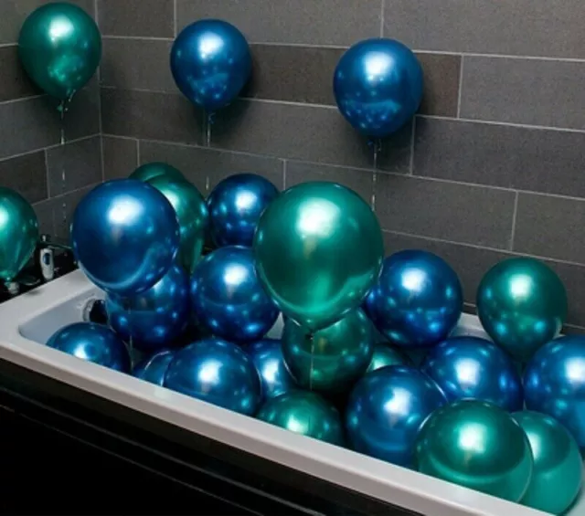 10-50 CHROMBALLONS METALLIC LATEX PERLE 10 ZOLL Helium/Luft Hochzeit Geburtstag Party