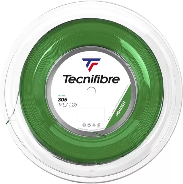 Tecnifibre 305 Squash Racket String 200m Reel - Green - 1.25mm / 17L