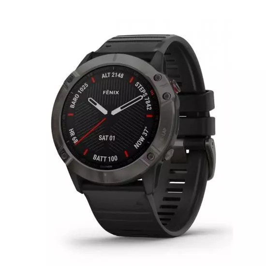 Garmin Fenix 6X Pro Sapphire Carbon Grey DLC Music WiFi GPS Watch 51MM Black