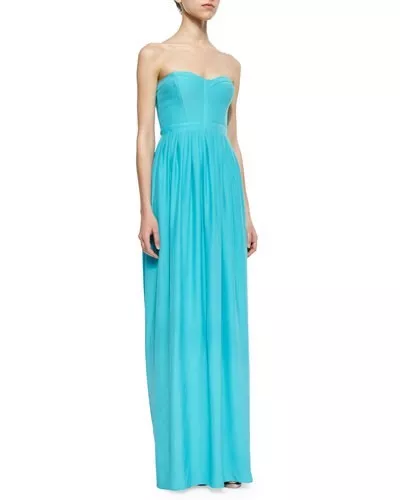 New! $308 Parker Venice Strapless Maxi Dress size Small