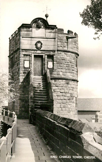 Chester King Charles Tower - Salmon Series Real Photo Edged Postcard