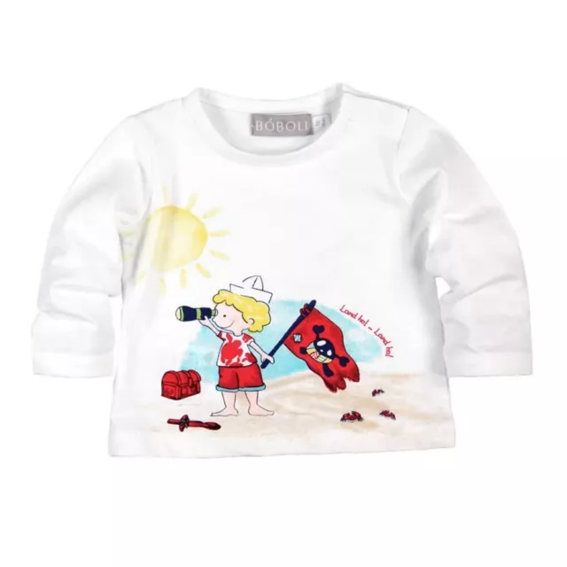 A Maniche Lunghe Bambino Maglia per Ragazzi Bianco Boboli Tgl 56 62 68 74 80 86