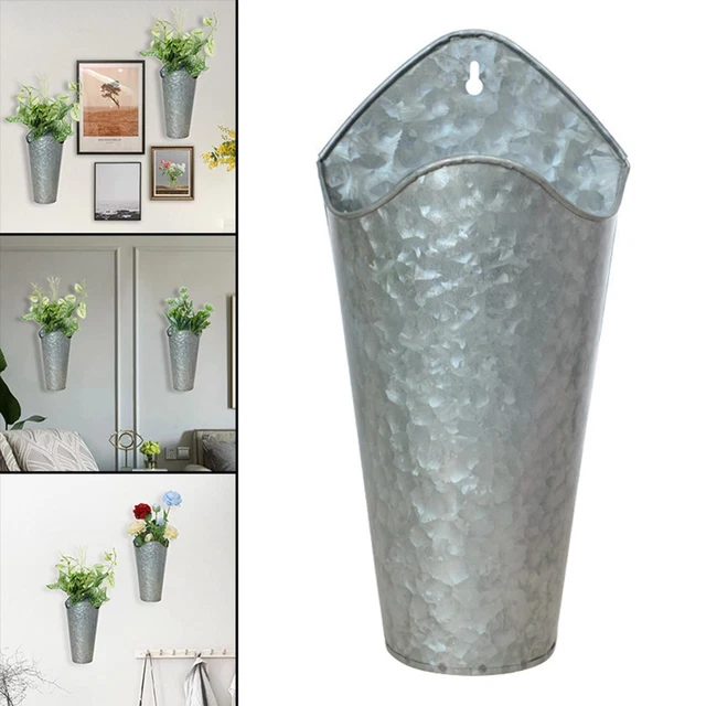 Wall Vase Wall Hanging Bucket for Dried Flowers for Farmhouse Country Decor