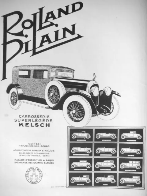 1927 Rolland Pilain Super Lightweight Kelsch Press Advertisement